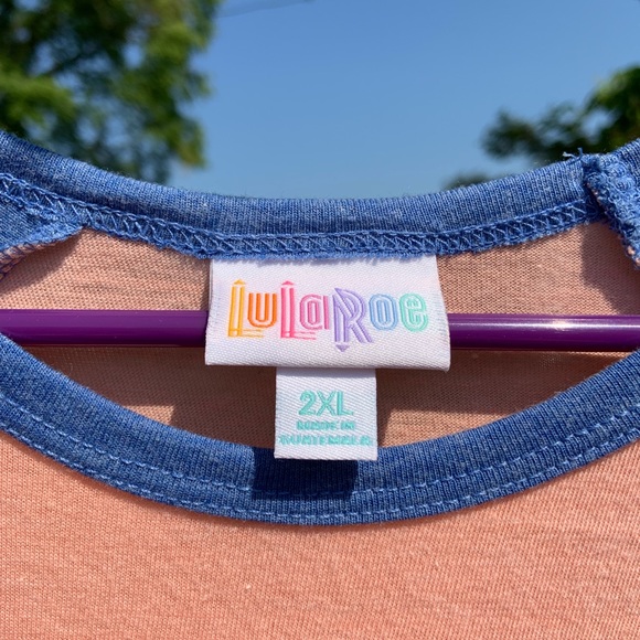 Lularoe Pink and Blue Irma - Picture 3 of 3